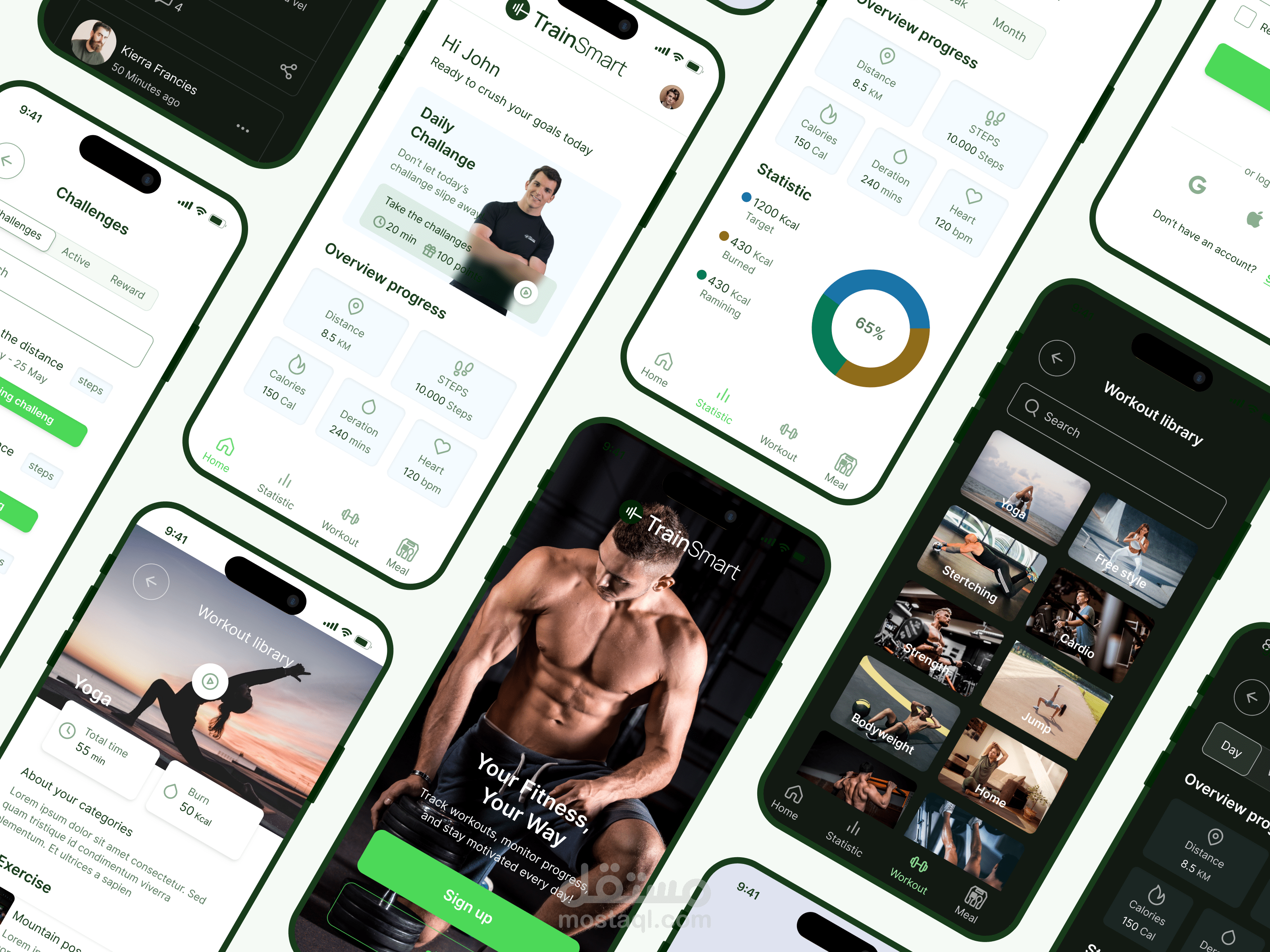 تطبيق الكتروني Personal Fitness & Wellness تصميم UI UX
