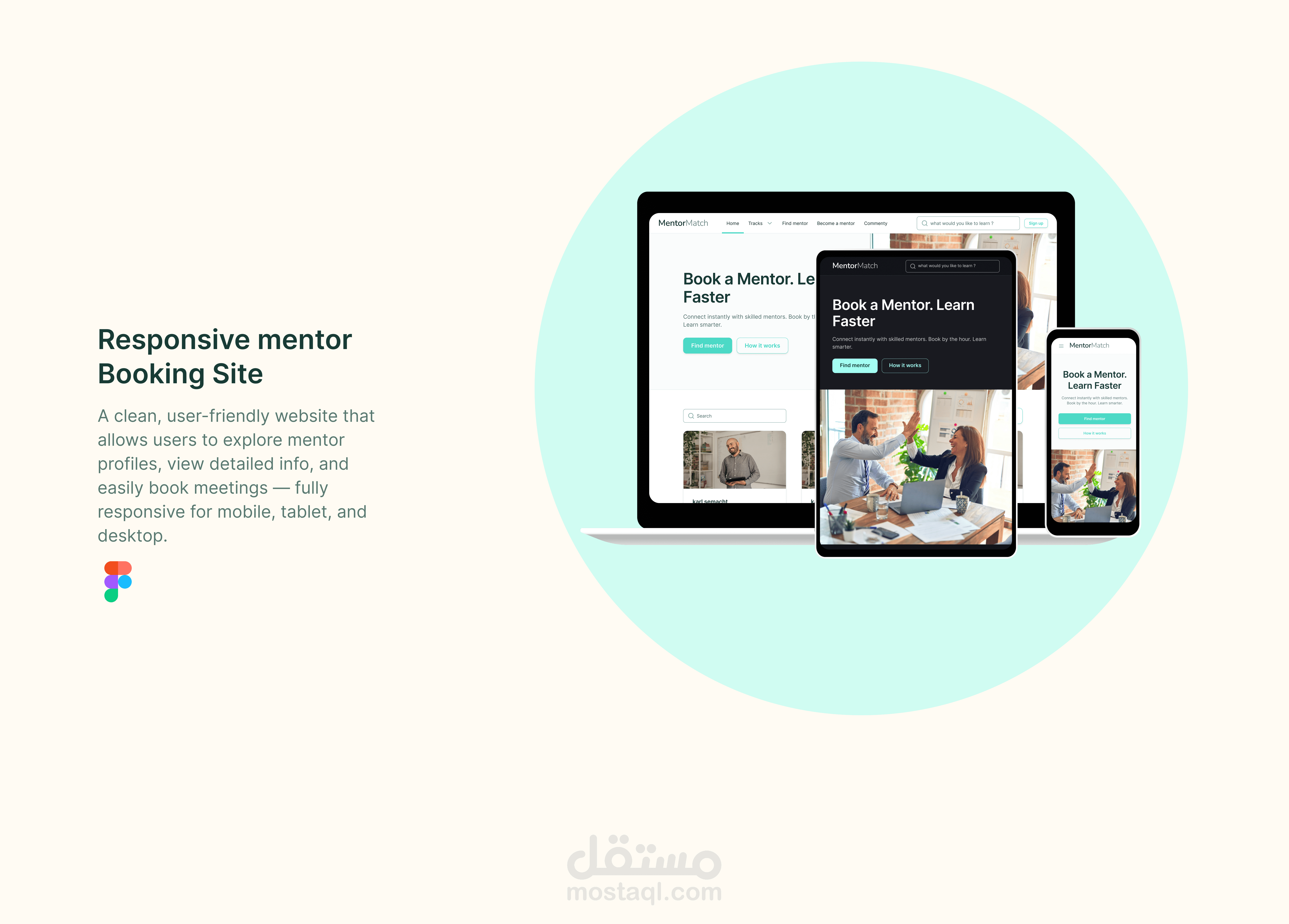 موقع الكتروني متجاوب مع جميع الشاشات Mentor Website – Responsive Web Design تصميم UI UX