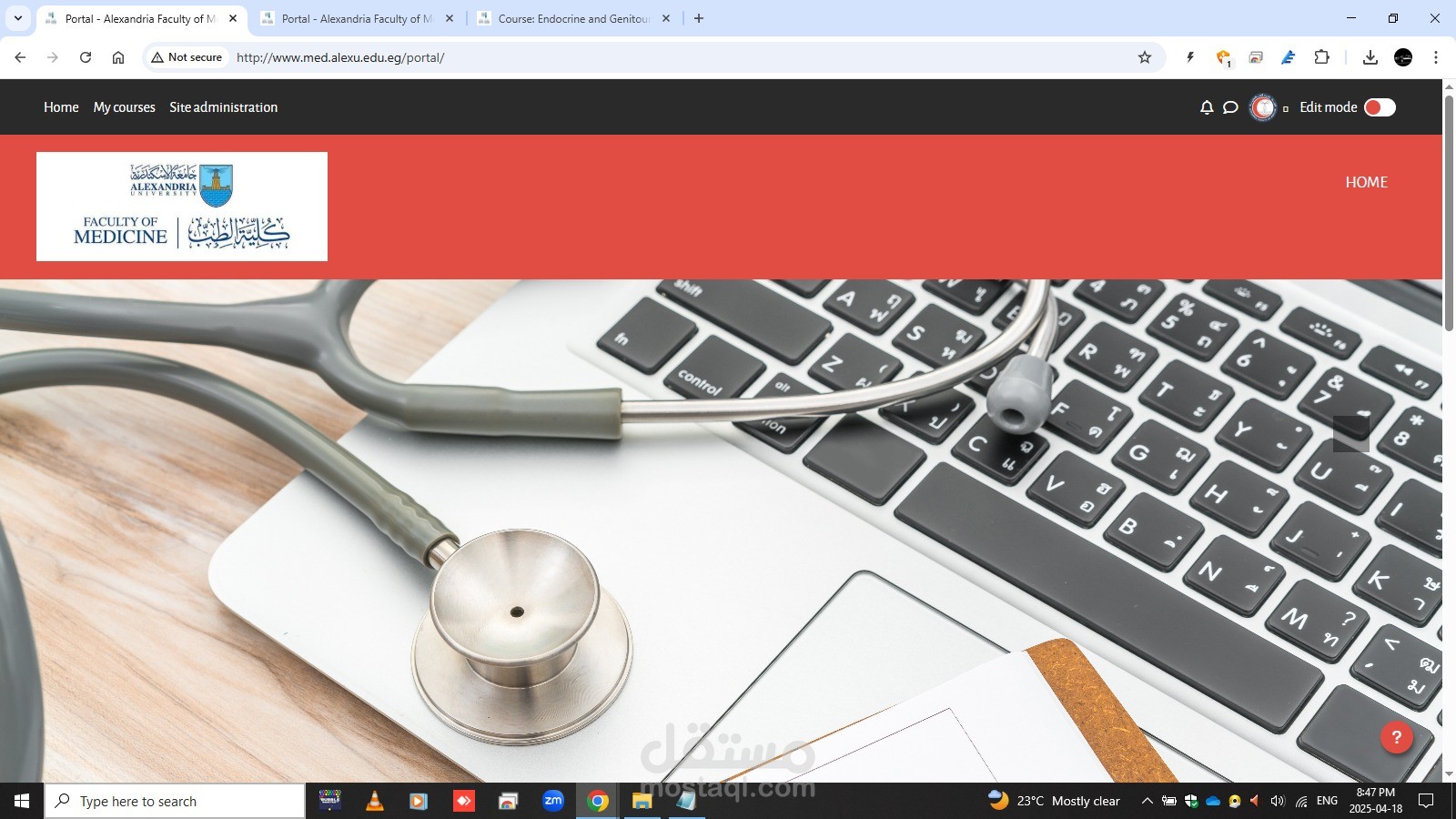 منصة محاضرات كلية الطب - جامعة الإسكندرية