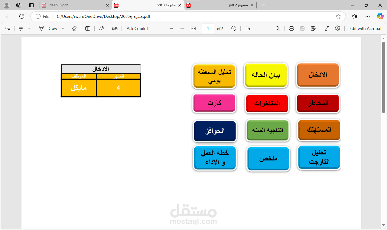 برنامج تحليل  محفظه خاص  بمدير فرع