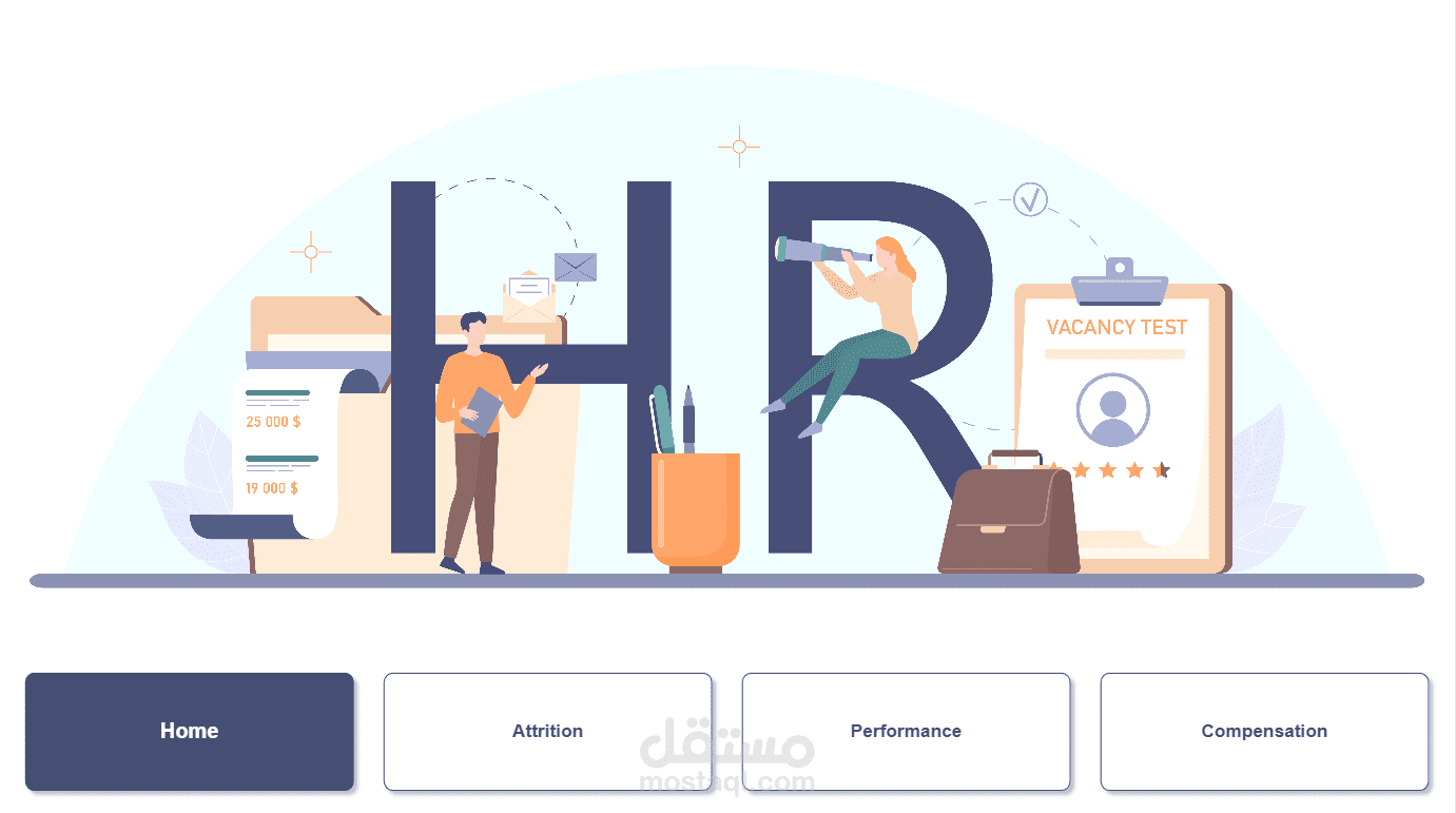 تحليل HR متكامل: من معدلات الاستقالة لفجوة الرواتب — Power BI Dashboard