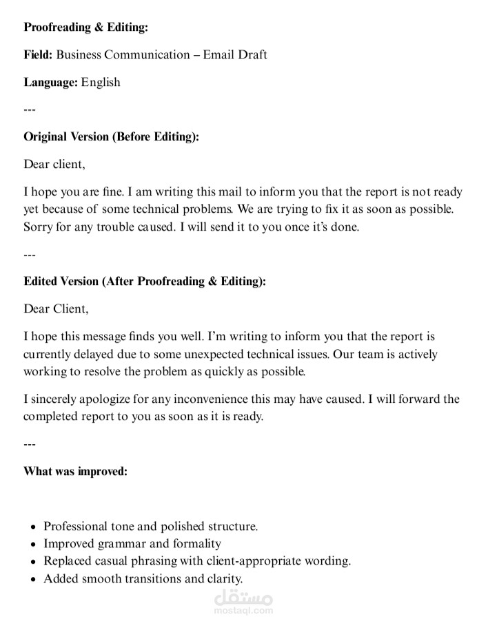 Proofreading & Editing