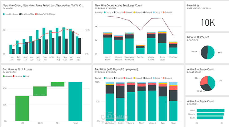 تطوير لوحات بيانات (Dashboards) تفاعلية