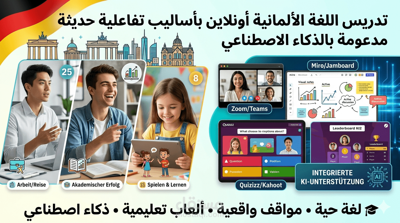 دورة اللغة الألمانية التفاعلية: من التأسيس إلى التحدث بطلاقة أونلاين