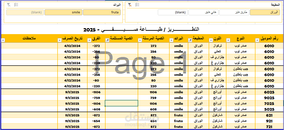 شيتات إكسيل