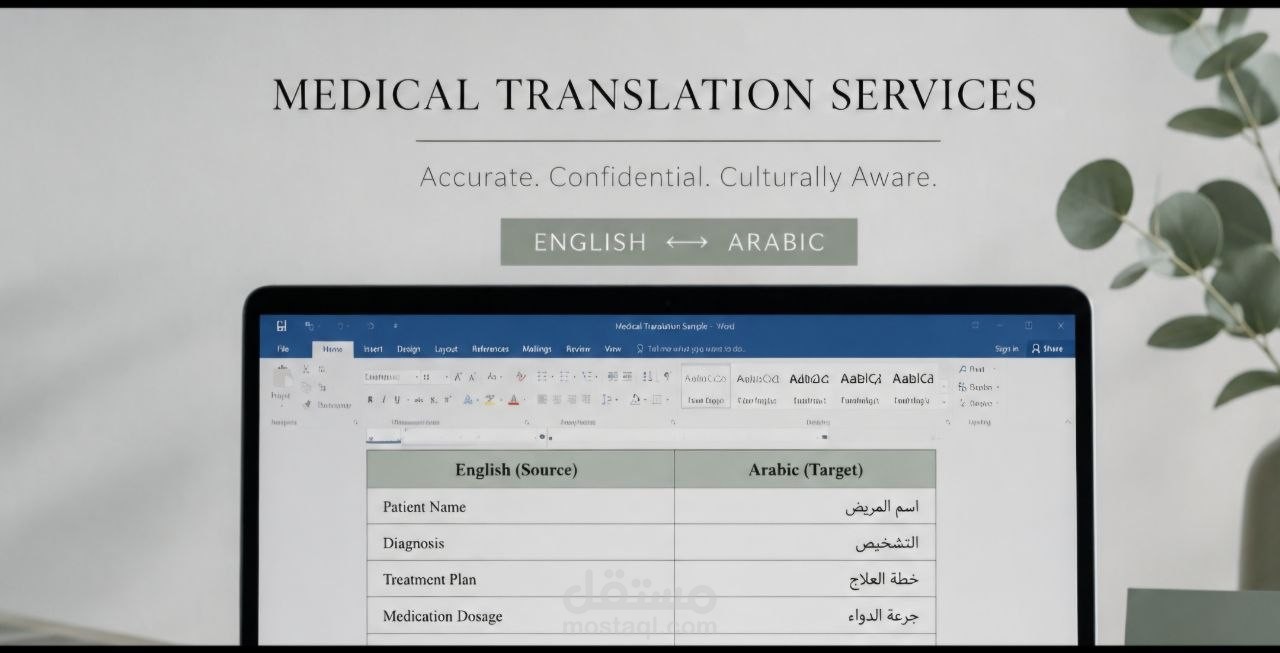 ترجمة طبية تخصصية مدققة (من الانكليزية إلى العربية) مع صياغة الجداول للمقارنة