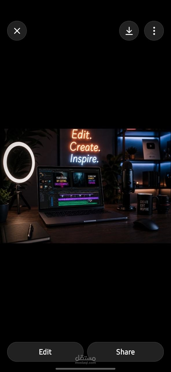 صناعة ومونتاج فيديو قصير تفاعلي (shorts\ reels) مع Hook  تسويقي جاذب
