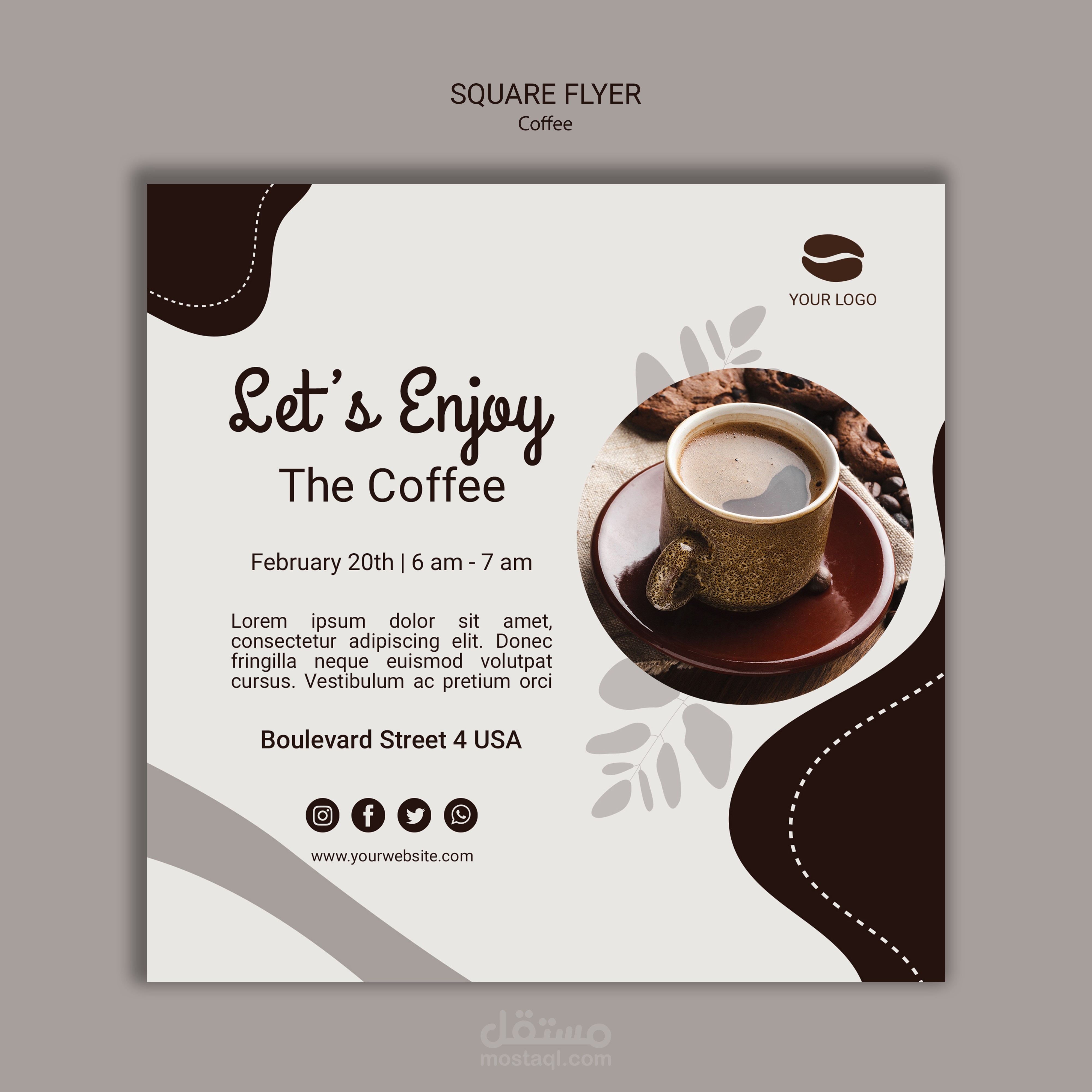 تصميم إعلان احترافي لمقهى (Coffee Ad Design) ⭐