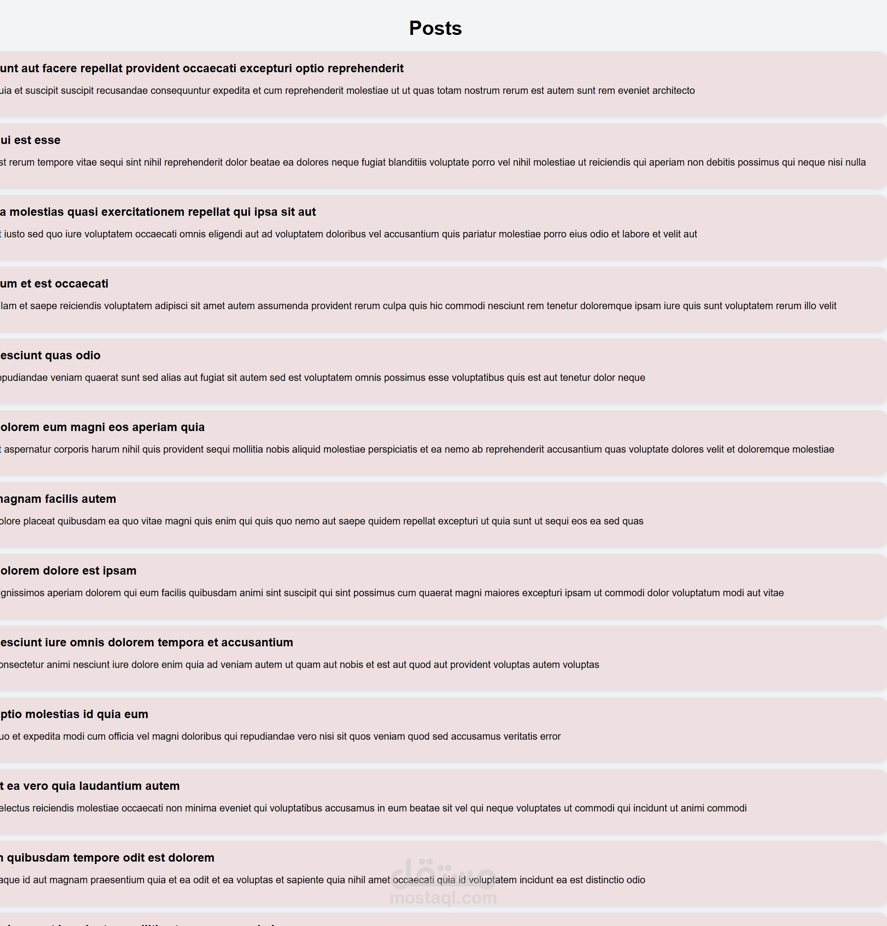 display post title and body by requesting posts   from this API: https://jsonplaceholder.typicode.com/posts