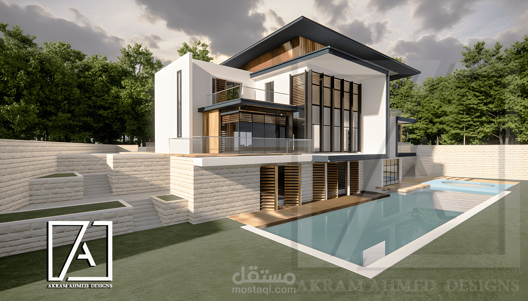 تصميم خارجي لفيلا مودرن  - البساطة والجاذبية