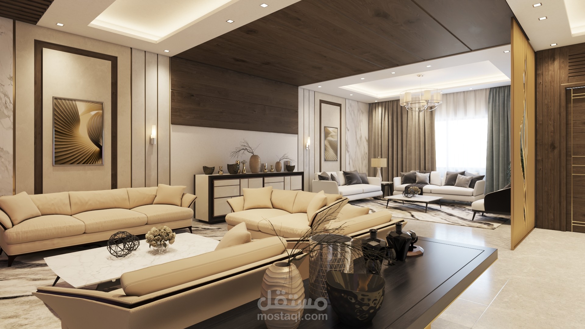 صورinterior لتصميم منزل على برنامج ال 3D max و ريندر على الVray