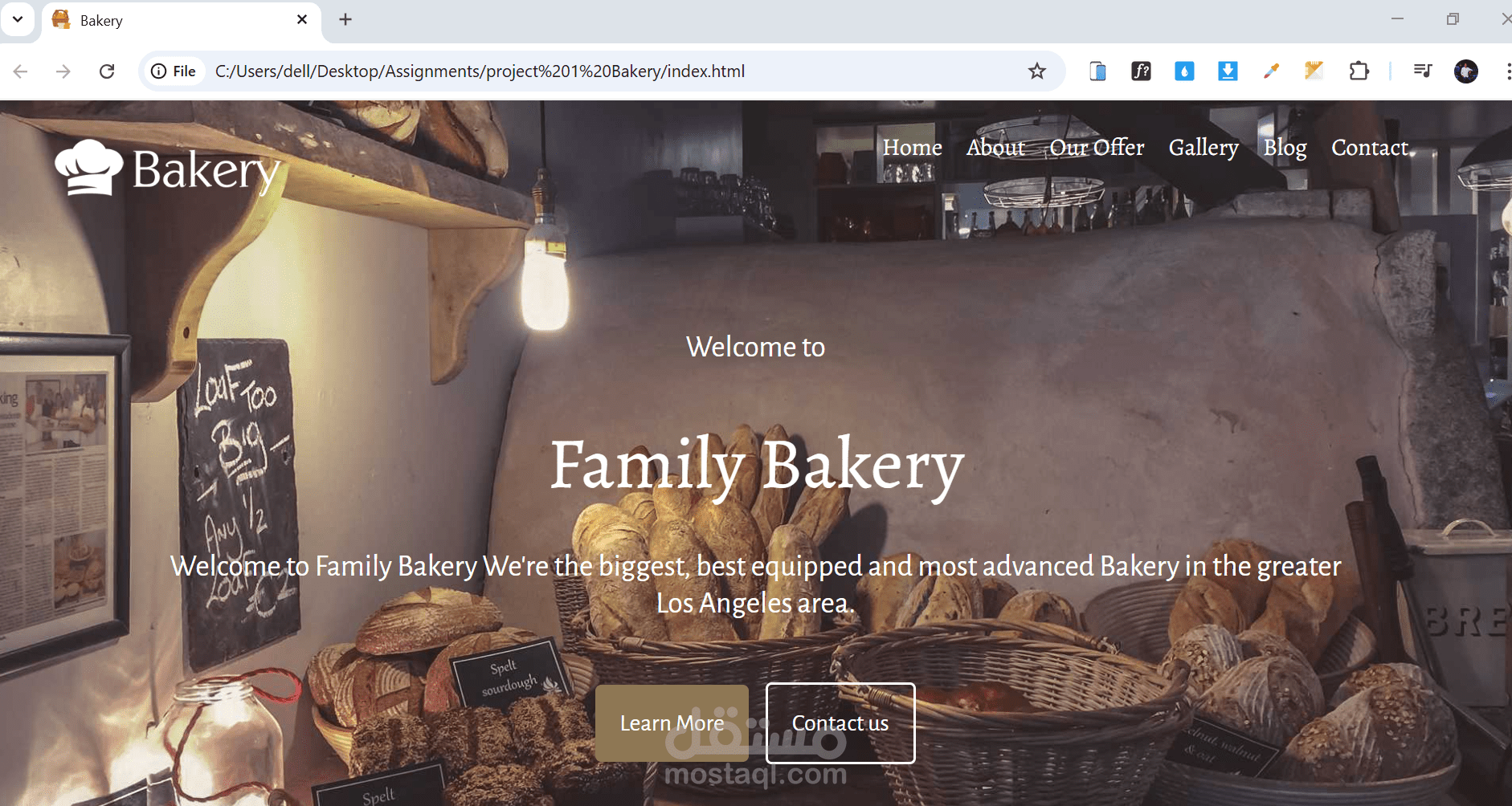Bakery Landing Page