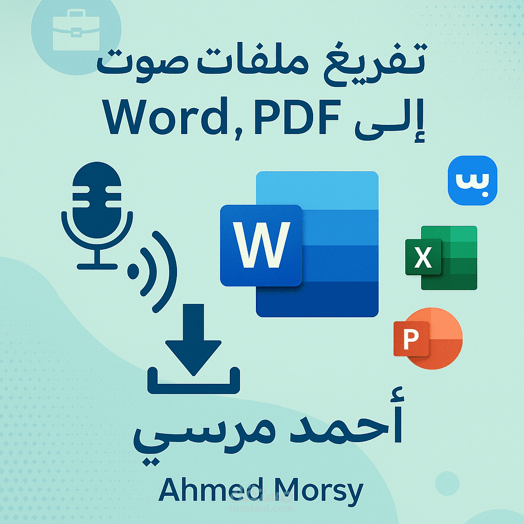 تفريغ ملفات صوتية وبودكاست إلى ملفات Word وPDF – بصياغة لغوية دقيقة وتنسيق احترافي