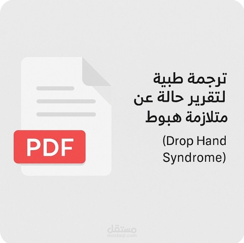 ترجمة طبية لتقرير حالة عن متلازمة هبوط اليد (Drop Hand Syndrome)