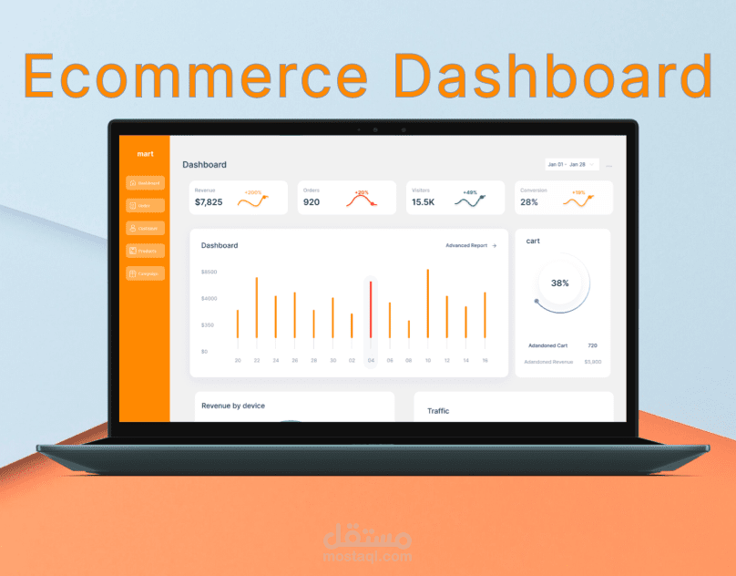 Ecommerce dash board (لوحه تحكم لموقع تجارى )