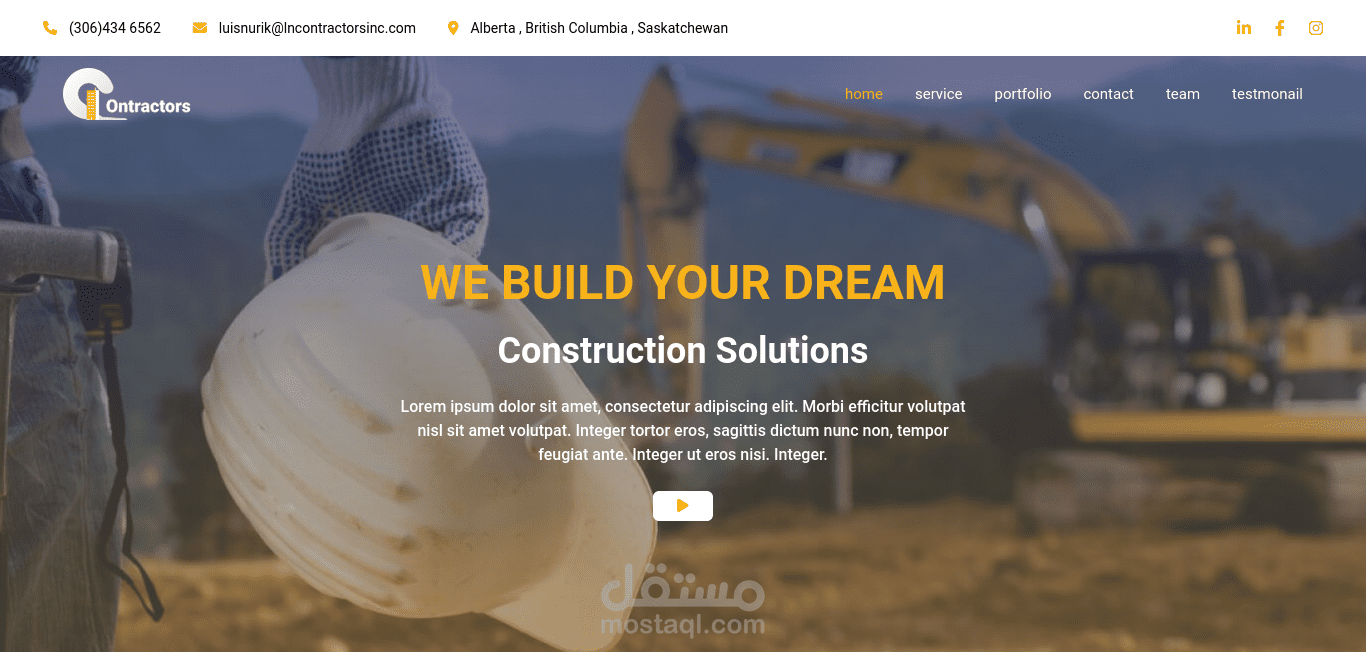 موقع لشركة بناء construction company