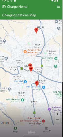An application for booking electric car charging stations