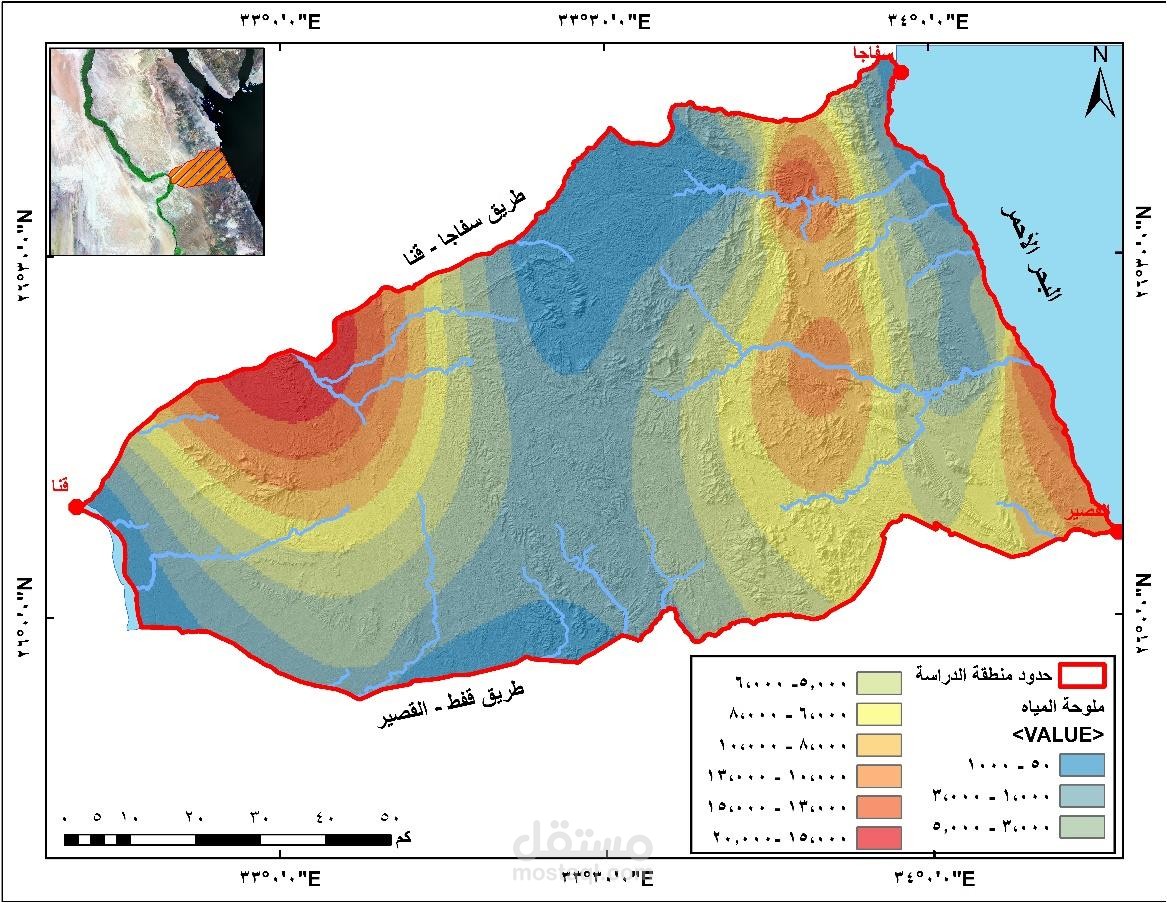 إنتاج خريطة ملوحة المياه