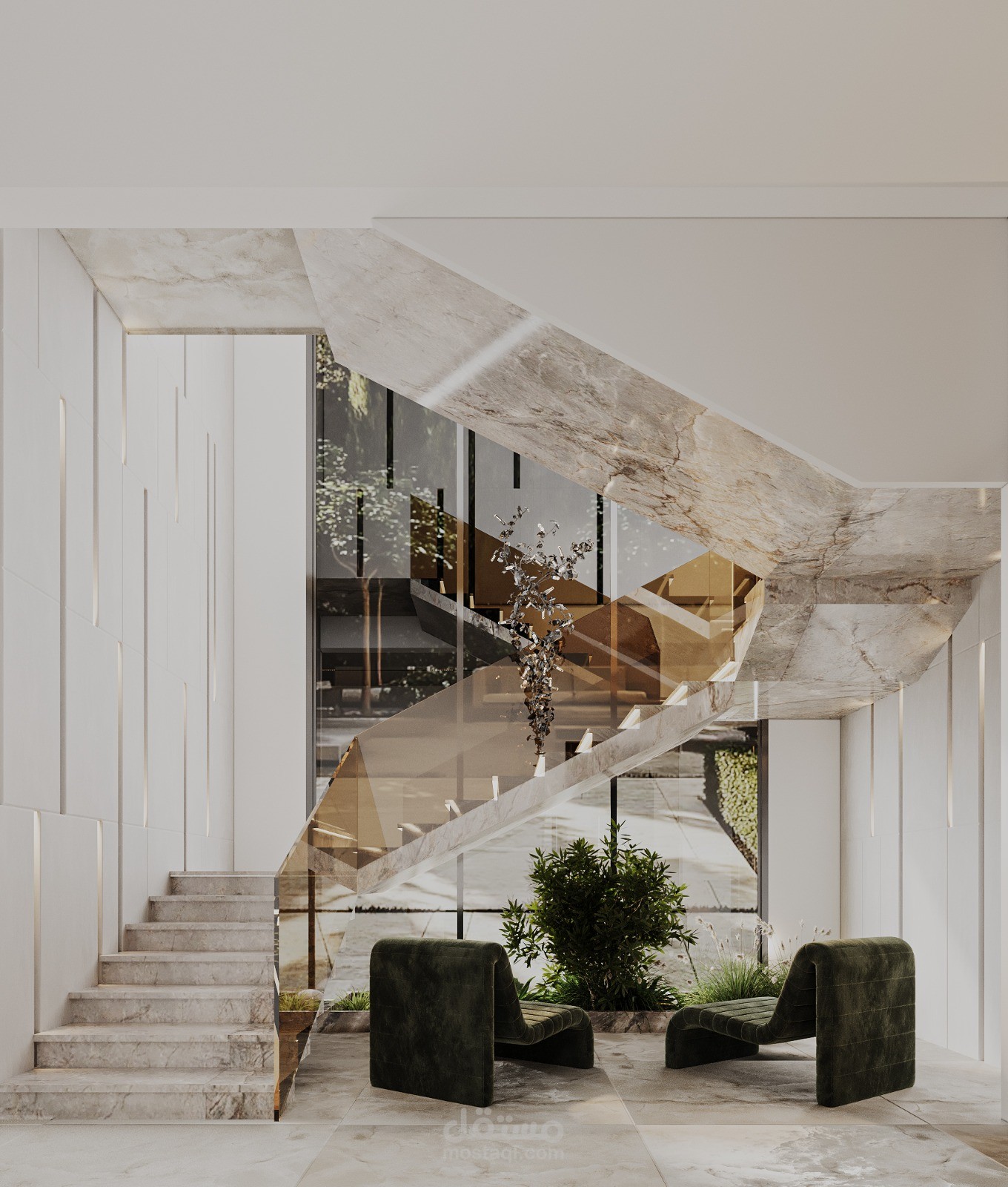 Corridor with stairs