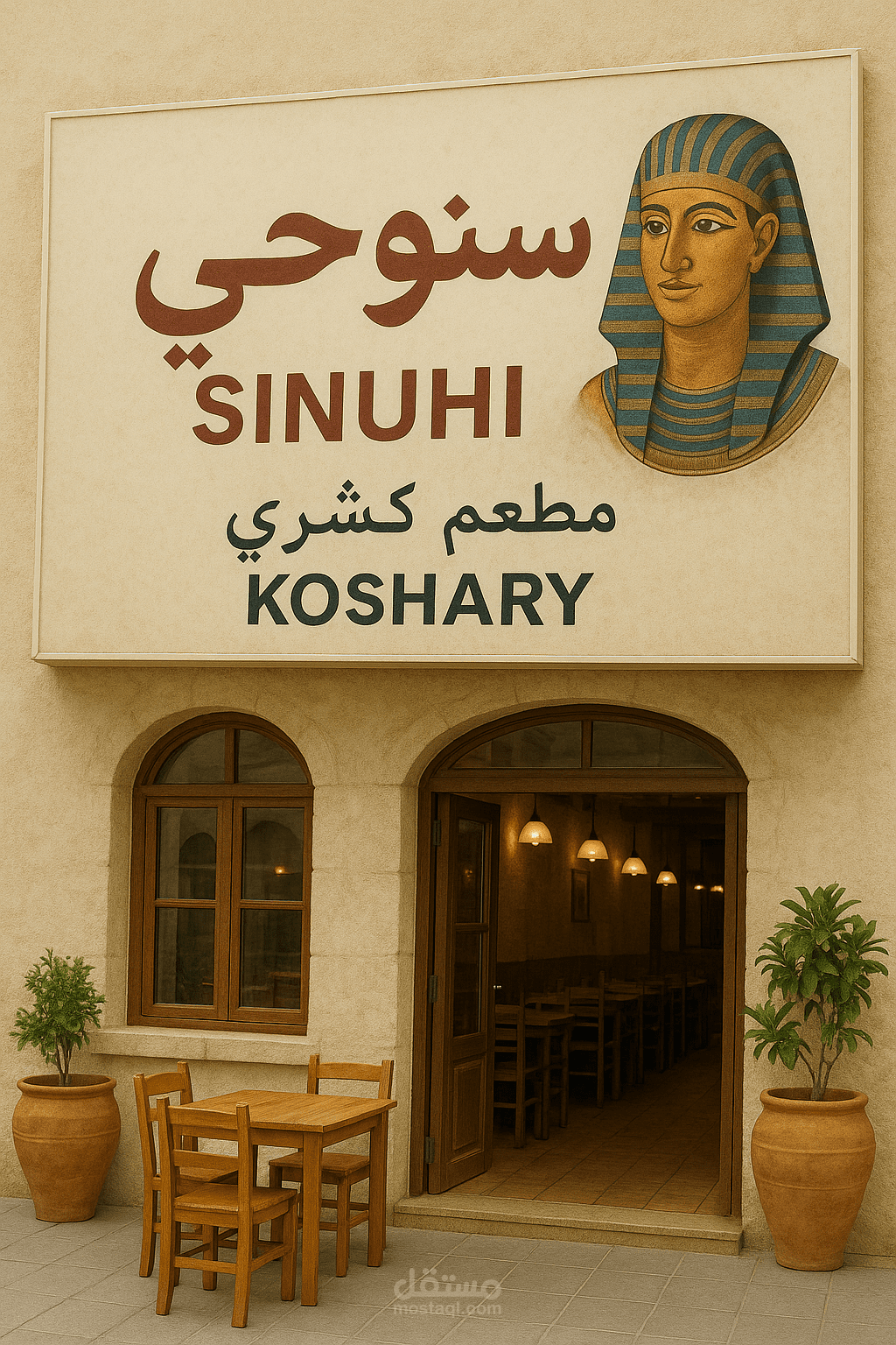اعلان مطعم كشري سنوحي بالسعوديه (تخيلي)