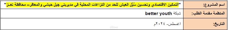 كتابة مقترح مشروع ضمن أنشطة منظمات المجتمع المدني