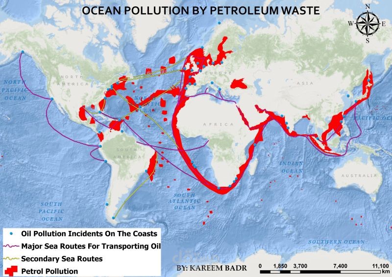 OCEAN POLLUTION BY PETROLEUM WASTE