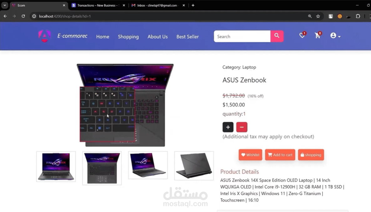 Ecommerce website for computers