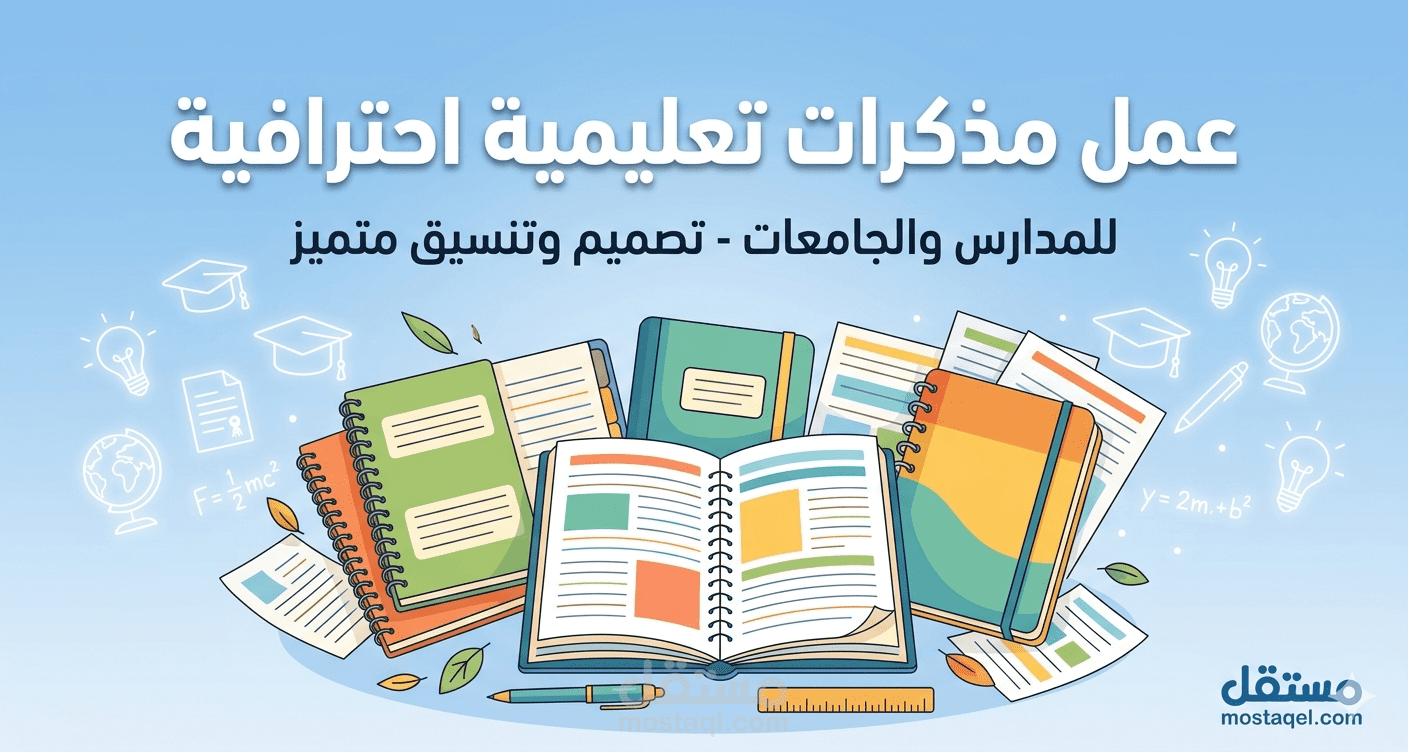 عمل تلخيصات و مذكرات تعليمية للمدرسين وطلبة المدارس و الجامعات
