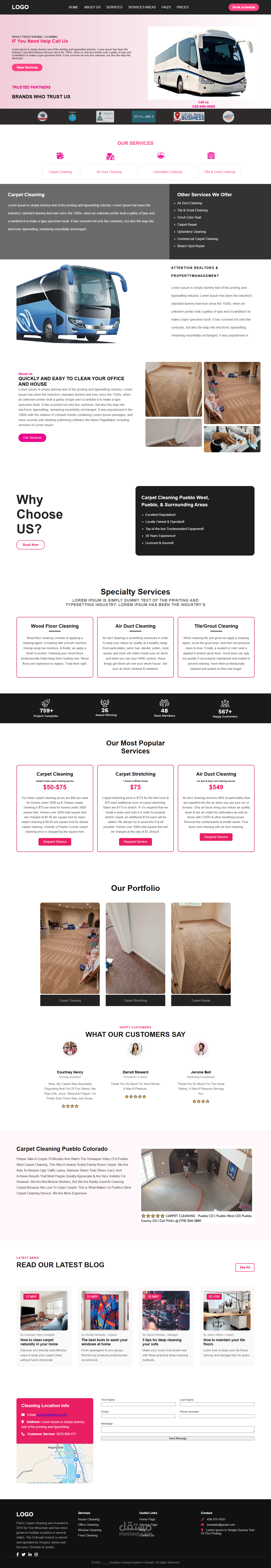 صفحة هبوط لشركة تنظيف وخدمات