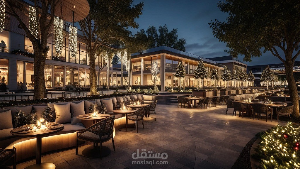 كافية ومطعم علي ضفاف شاطئ دبي