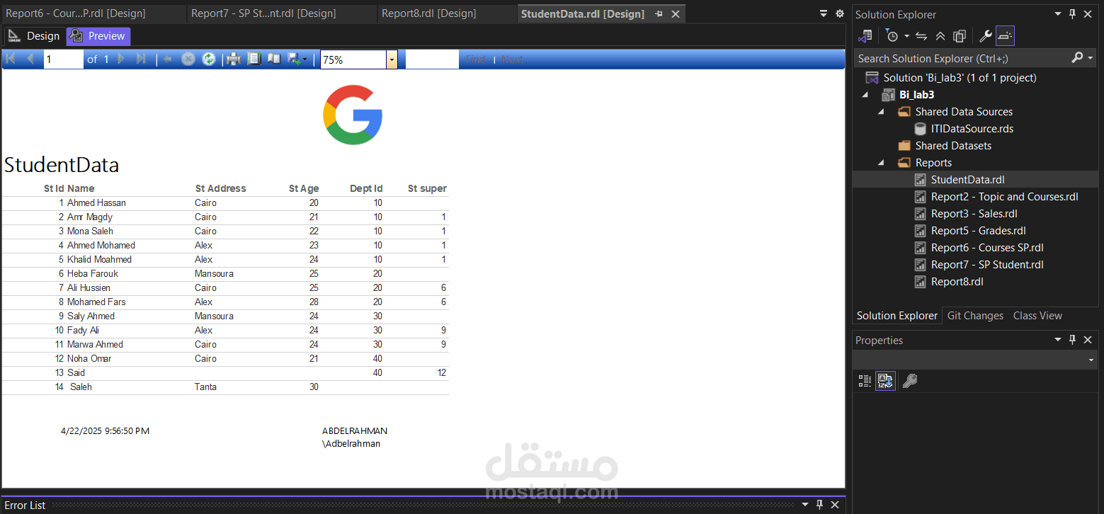 SSRS Report