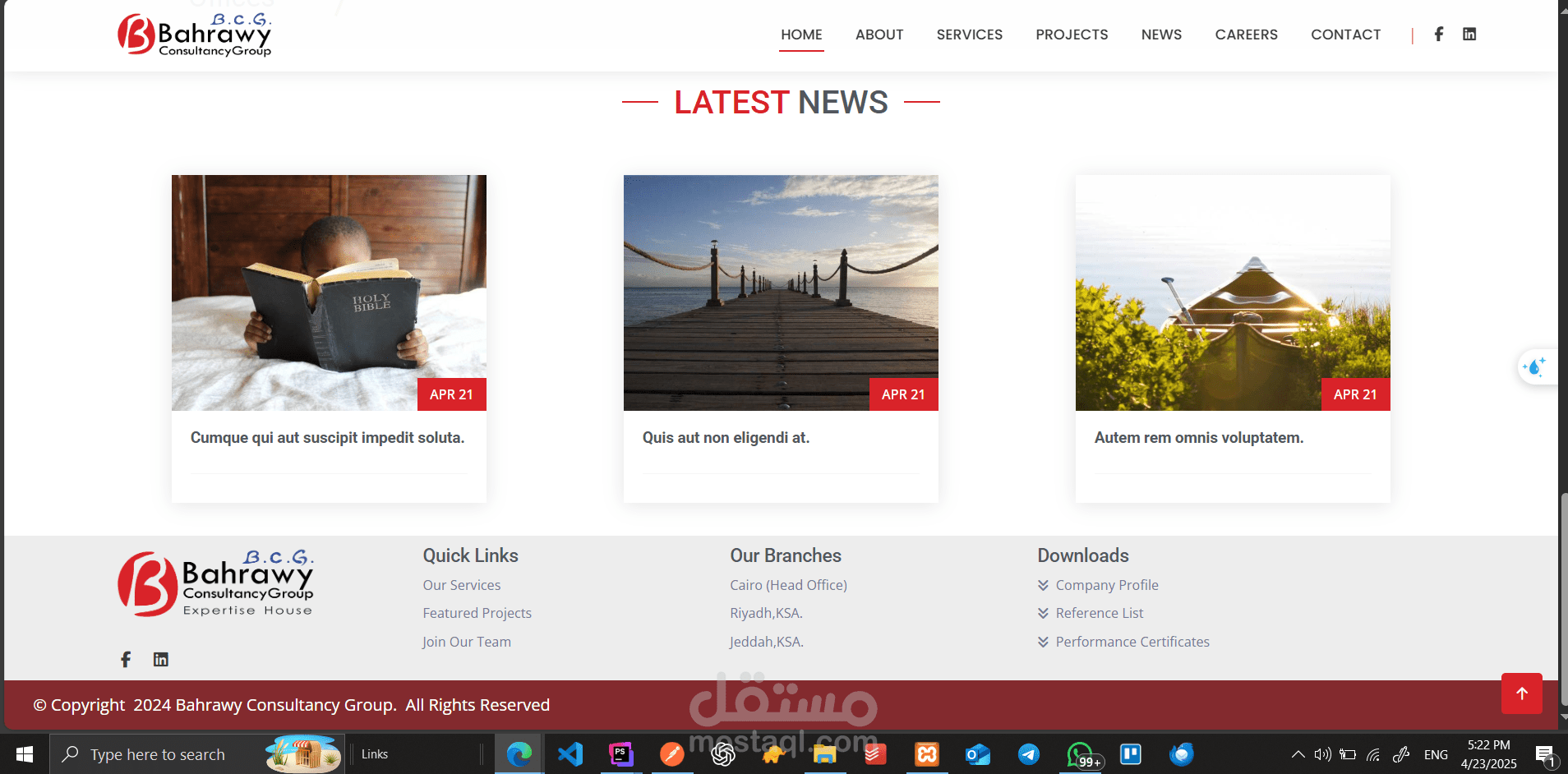 برمجة كاملة لموقع استشارات هندسية ولوحة تحكم ديناميكية باستخدام Laravel