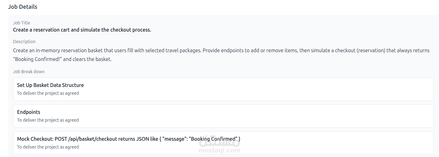 reservation cart api