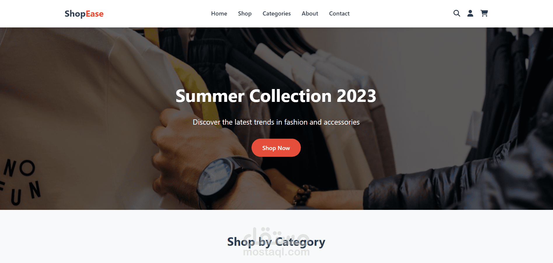 تصميم واجهة متجر إلكتروني – ShopEase
