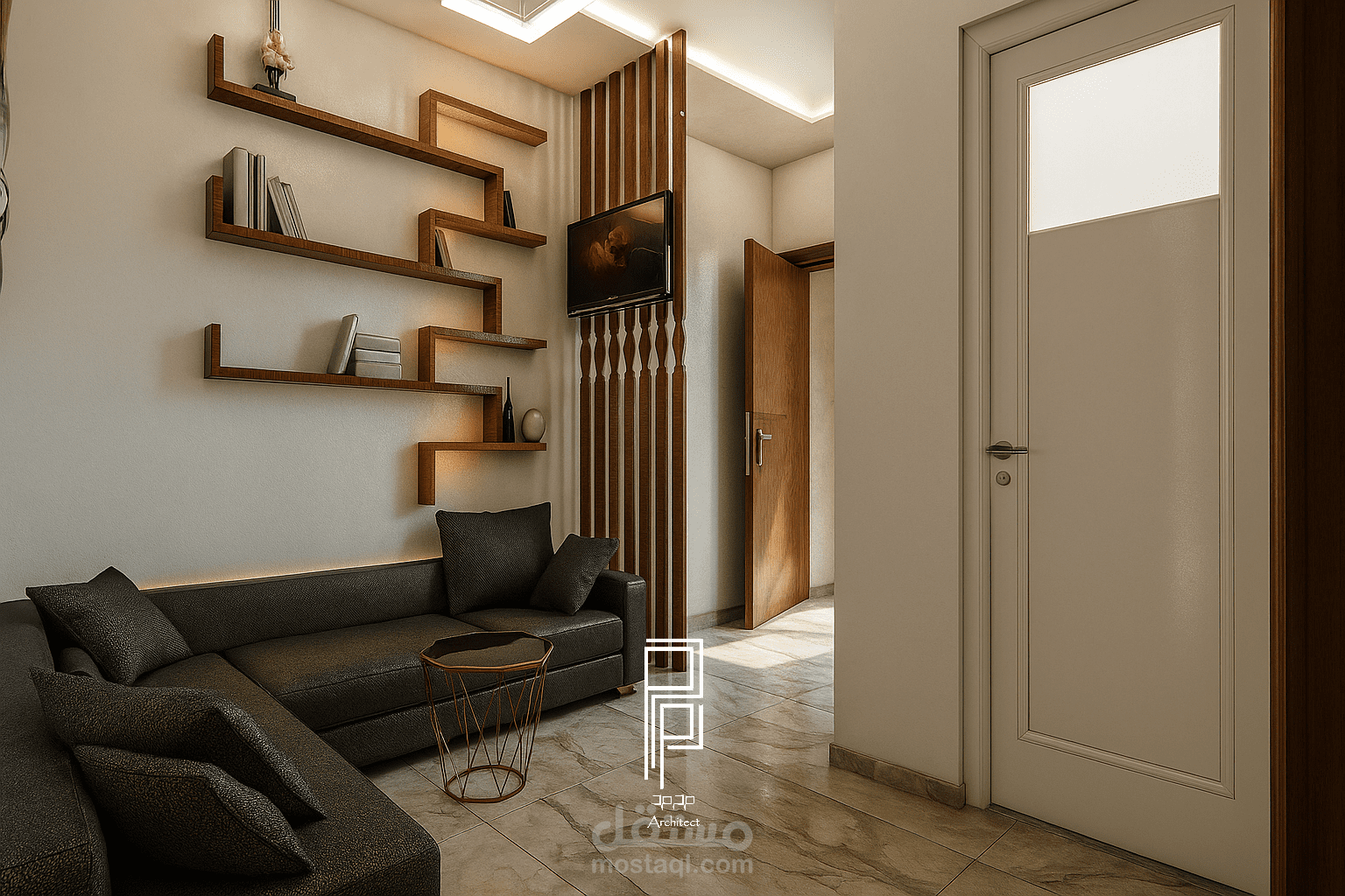 تصميم داخلي لشقة صغيرة في صنعاء