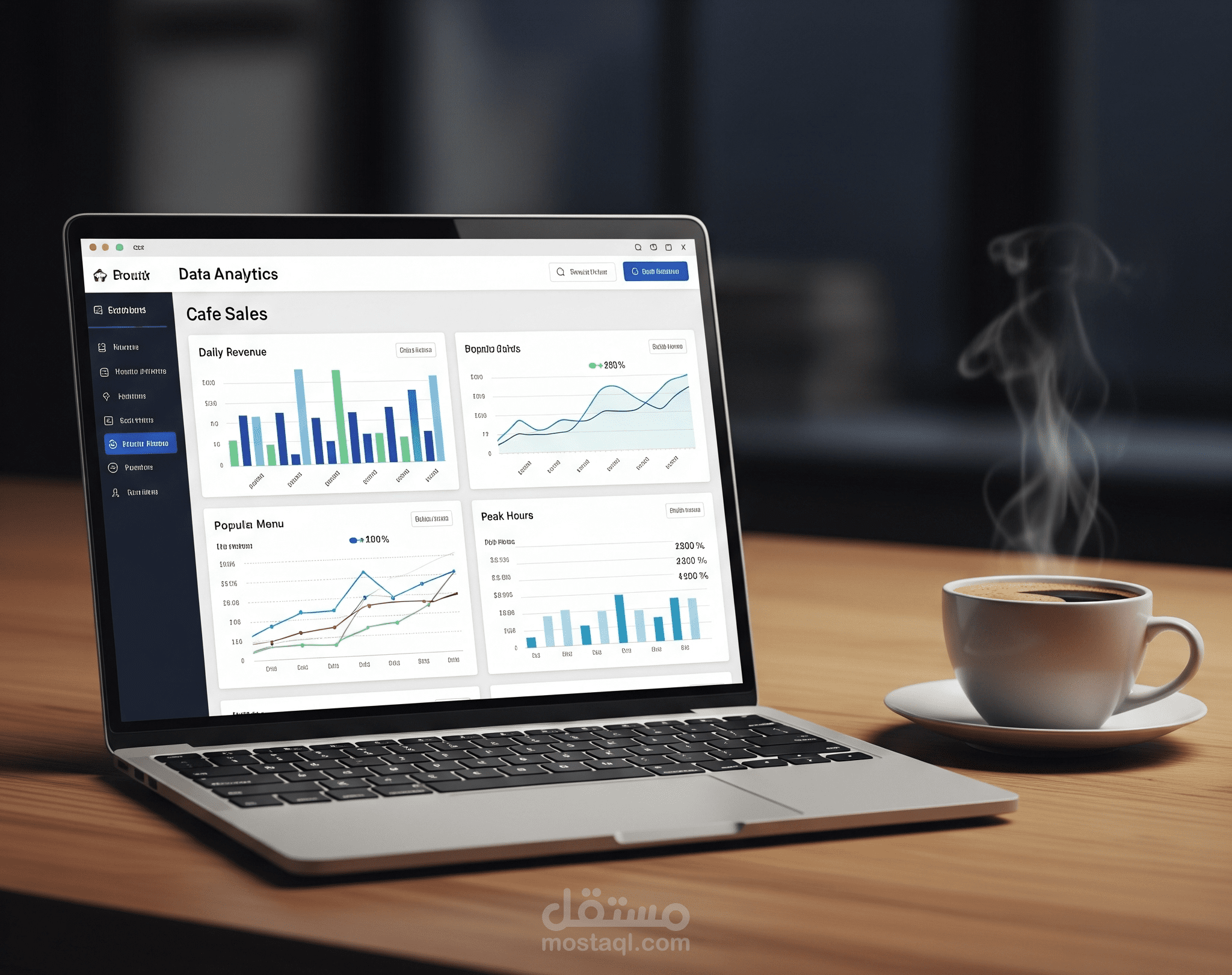 تحليل شامل لبيانات مبيعات مقهى