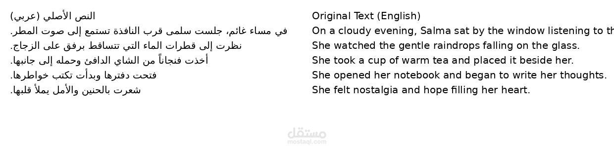 ترجمة من العربية إلى الإنجليزية