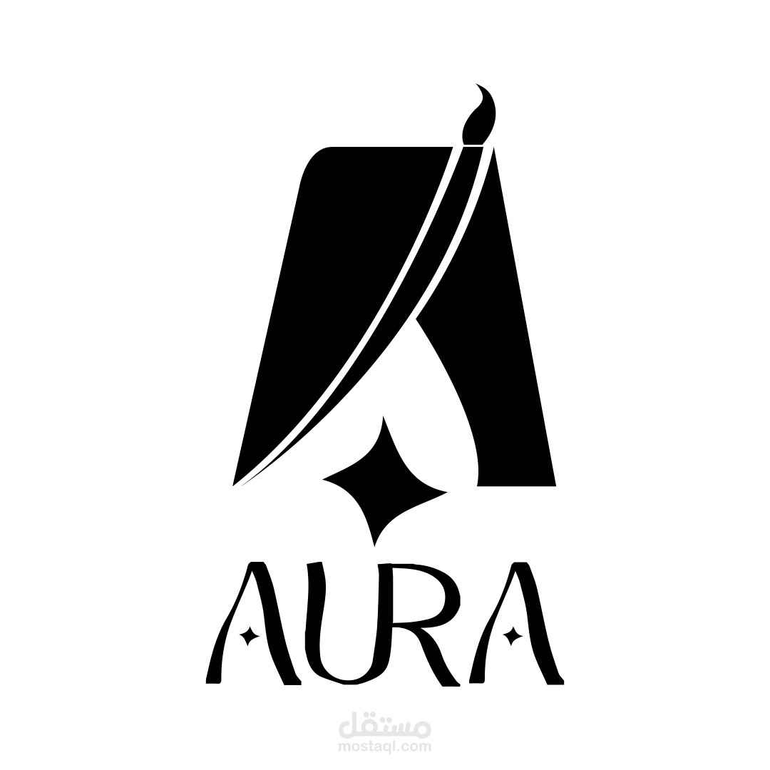 لوجو براند فنون و الالوان  AURA