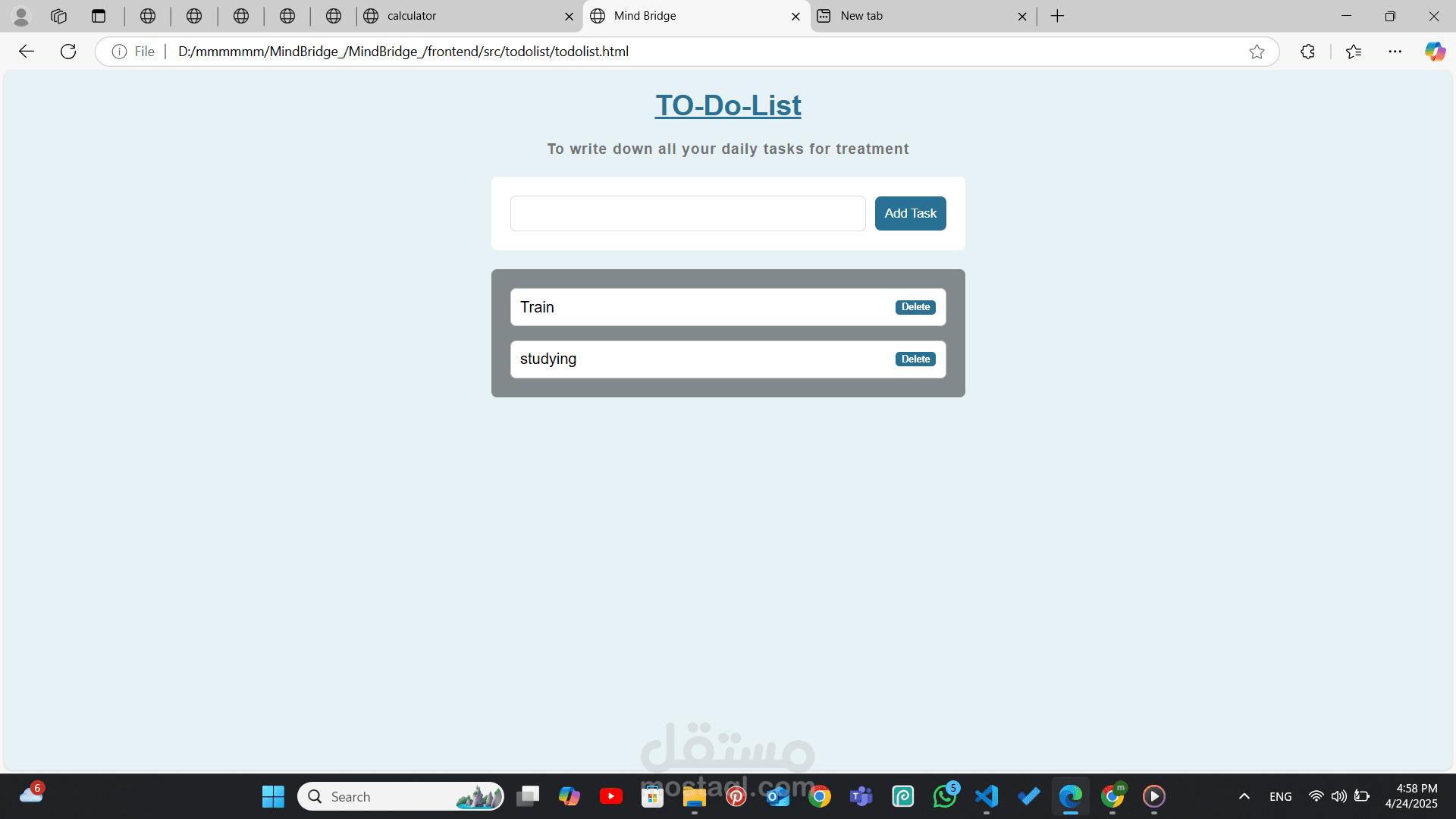 to do list with local storage