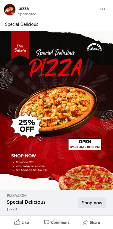 some work for a pizza restourant