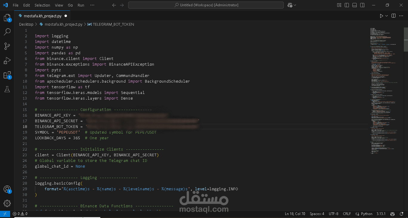 Python -Crypto Trend Bot (ML Powered)- Project