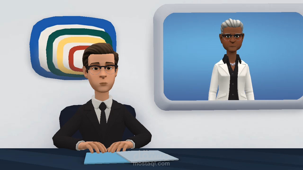 مشهد من قصة رقمية مصممة من خلال تطبيق plotagon story لإنتاج القصص الرقمية