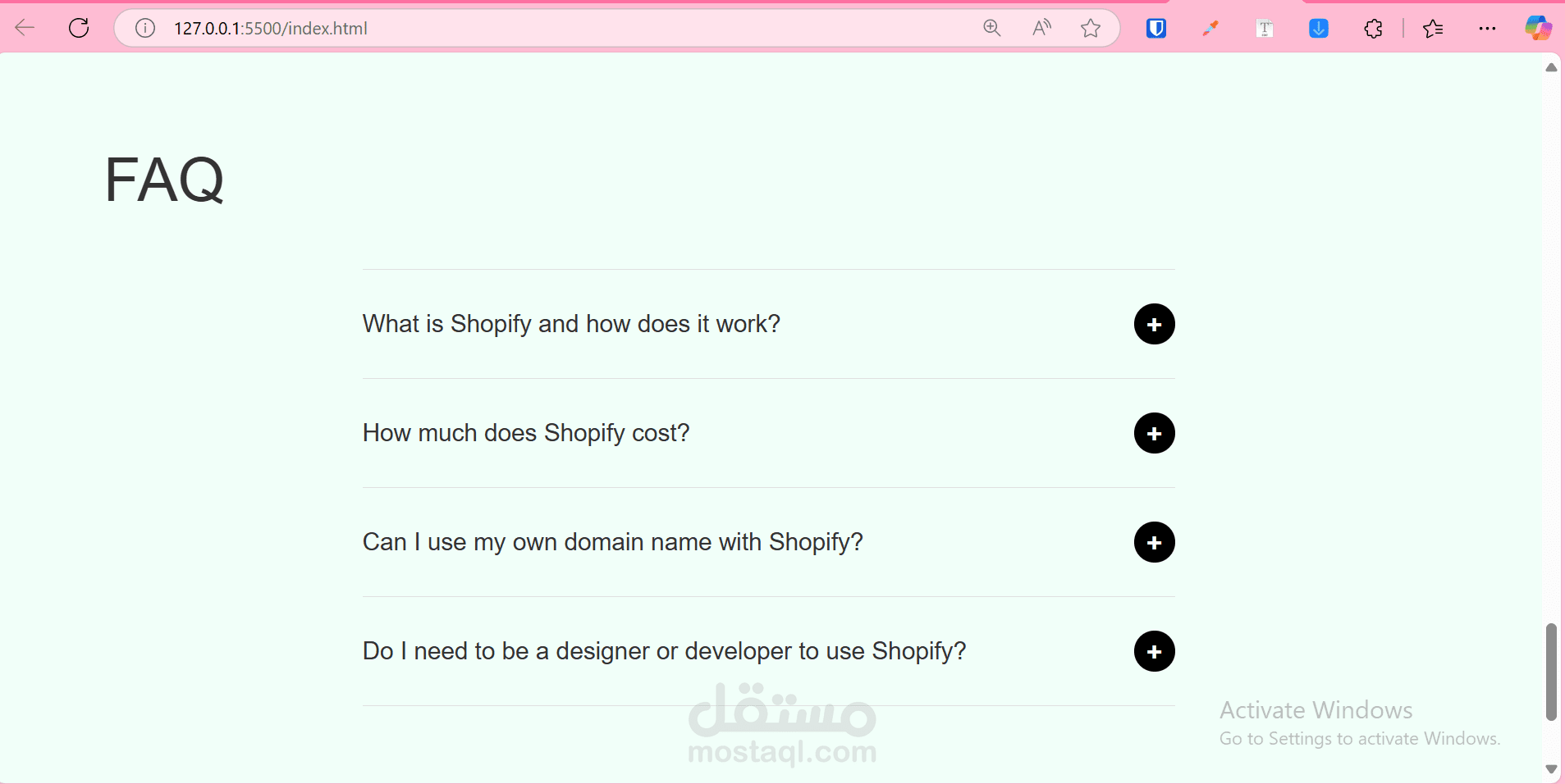 html css website