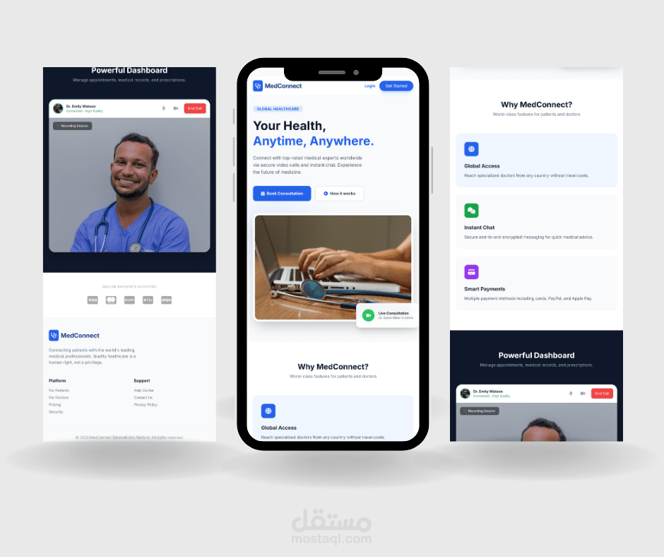 MedConnect – Telemedicine Platform for Online Doctor Consultations (منصة MedConnect للاستشارات الطبية عبر الإنترنت)