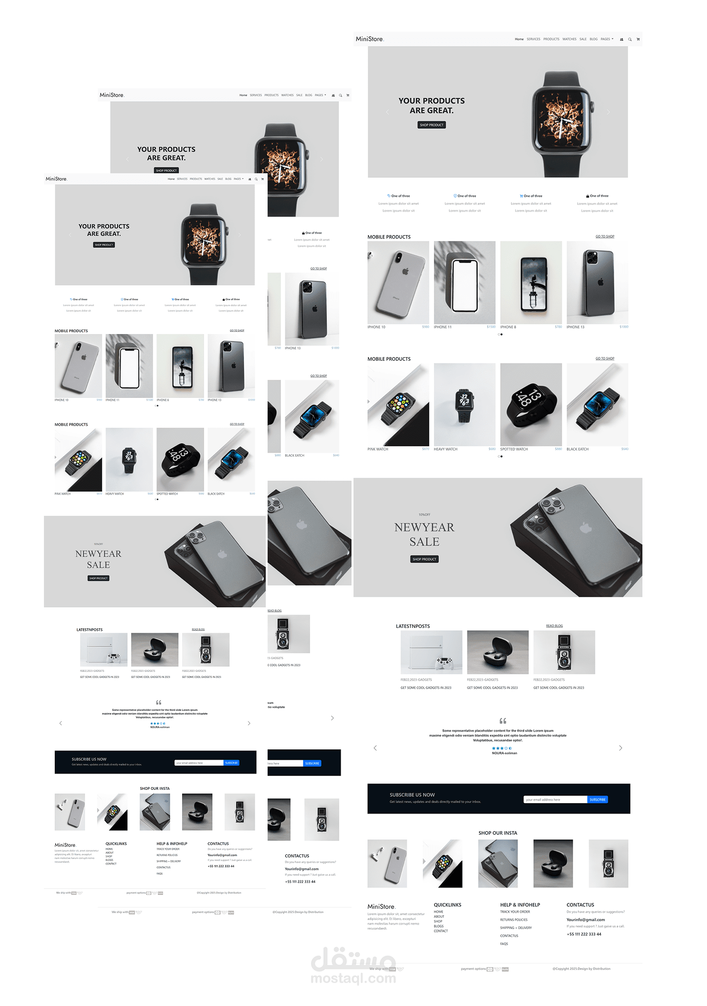 تطوير واجهة متجر إلكتروني (MiniStore) متجاوب بالكامل