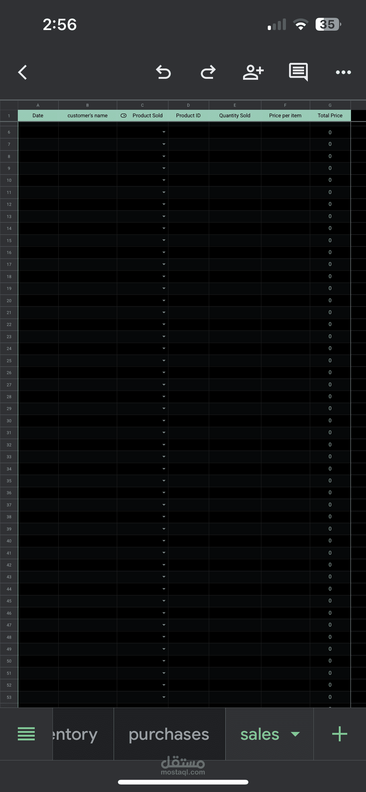 Inventory Management System – Google Sheets Project