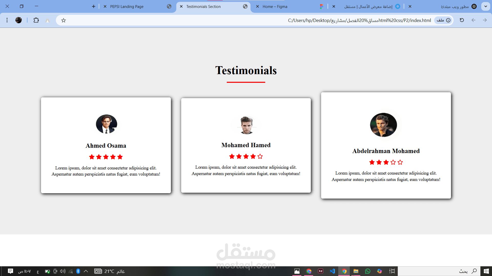 Testimonials Section