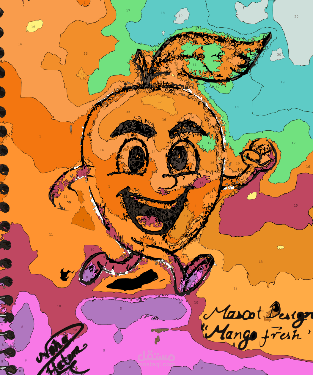 تصميم شخصية كرتونية (Mascot) من الرسم اليدوي إلى التصميم الرقمي