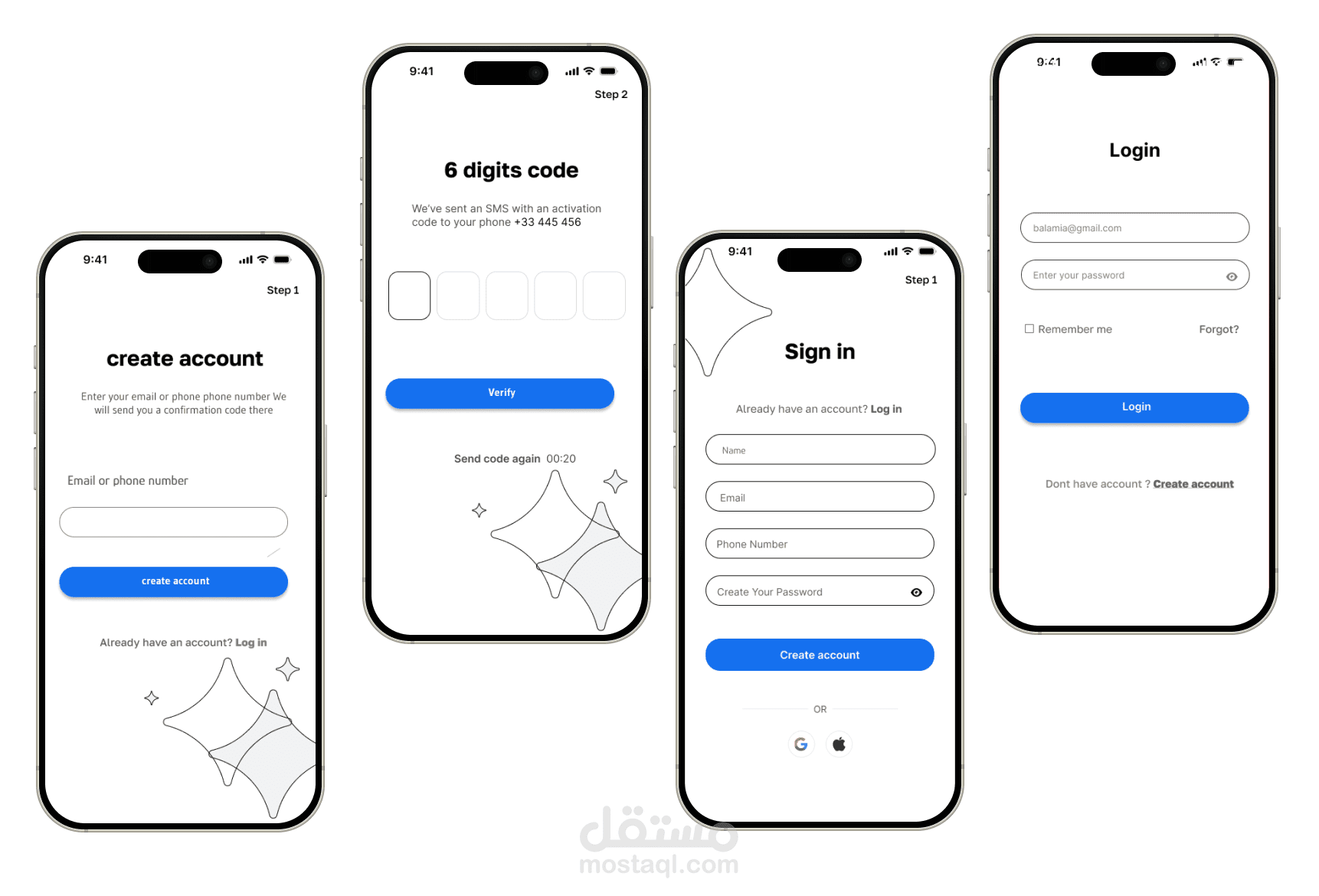 Case study for login and sign page