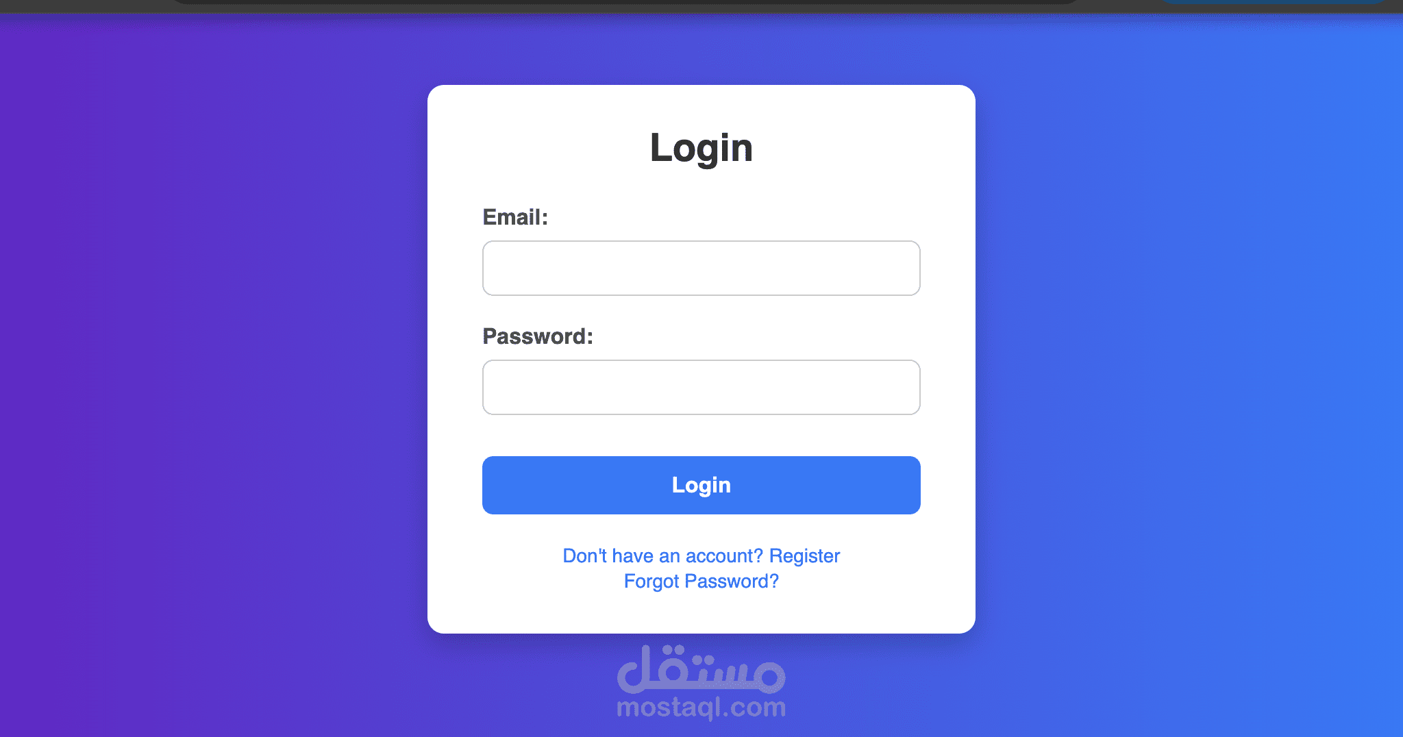 لوحة تحكم المستخدم - نظام تسجيل ودخول باستخدام JWT